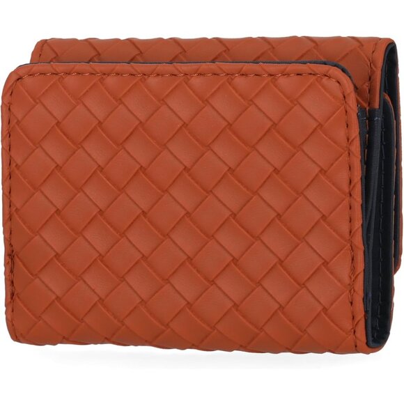 Nautica Women's Rowers End Small Wallet Woven Cognac RFID Bifold Compact Purse - Picture 3 of 3